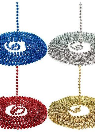 Іграшка ялинкова різнокольорове намисто "буси" 8мм х 5м