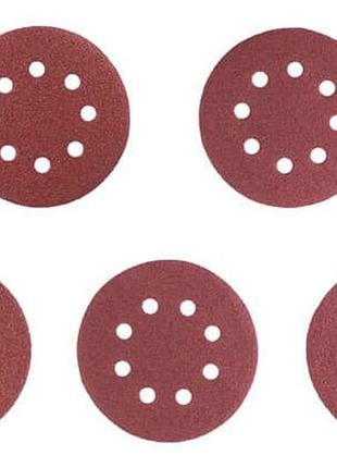 Круг шліфувальний на липучці intertool - 125мм × р40 з отворами (5шт) 🔥