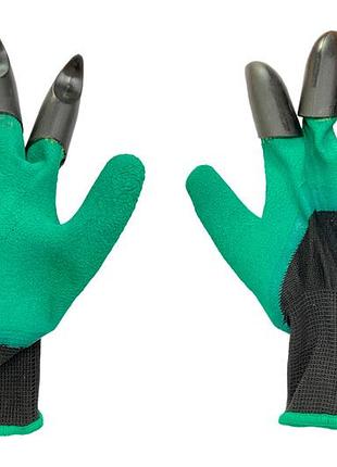 Рукавичка латексна садова китай - з пазурами 10" [чорно-зелена] 🔥