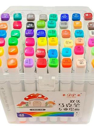 Набор скетч маркеров deng long - двусторонние в боксе (48шт)