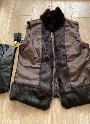 Жилетка с натуральным мехом marc cain люкс