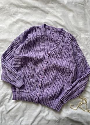 Кардиган жіночий бузковий дуже гарний вінтаж m/l