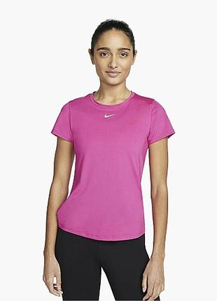 Футболка nike dri-fit one pink, жіноча, розмір s, артикул dd0626-621