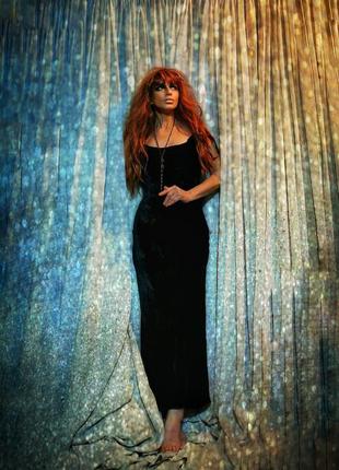 Шёлковое бархатное вечернее платье с вискозой шелк whistles пайетки макси длинное