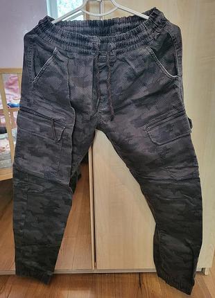 Штани тактичні grop slim fit w34 сіро-чорні б/у