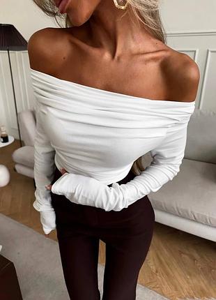 Лонгслів з відкритими плечима