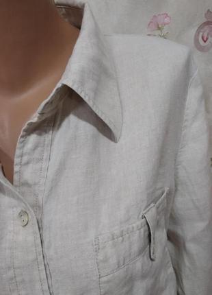 Рубашка длинная для беременных,  лён, модный цвет тауп4 фото