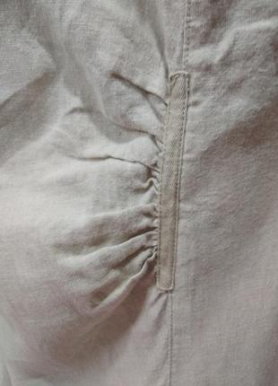 Рубашка длинная для беременных,  лён, модный цвет тауп6 фото