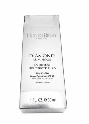 Сонцезахисний крем natura bissé diamond luminous uv defense light tinted fluid spf 40, 30 мл