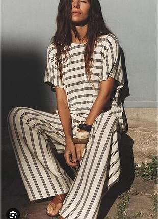 Zara новий трикотажний топ у смужку