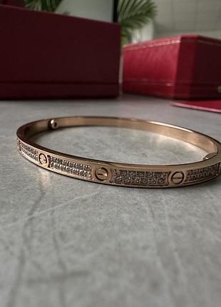 Браслет cartier love diamond 18k yellow gold bracelet 18