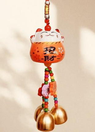 Колокольчик манеки неко оранжевый