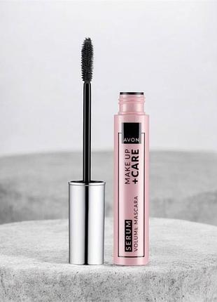 Тушь для ресниц avon «объем и уход» с сывороткой в составе, коричнево-черная, 10 мл