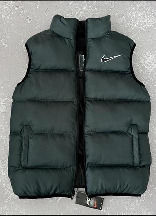 Жилет nk двох сторонній чорний/смарагдовий