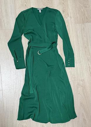 Зелена сукня-міді із запахом h&m
