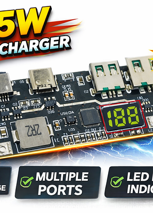 Плата повербанка 22.5 ватт с экраном модуль для павербанка