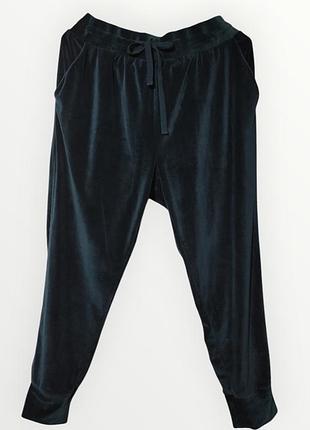 Жіночі велюрові джогери або спортивні штани смарагдового кольору m&amp;s