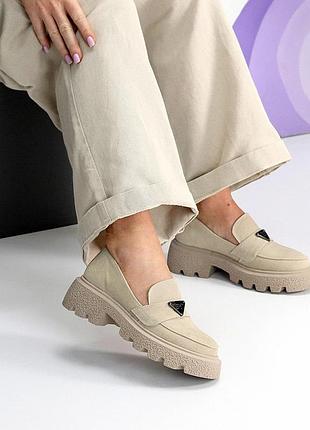 Лоферы женские замша 26364