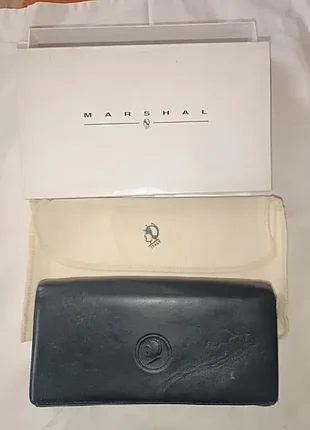 Кожаный кошелек marshal (италия). натуральная кожа. полный комплект