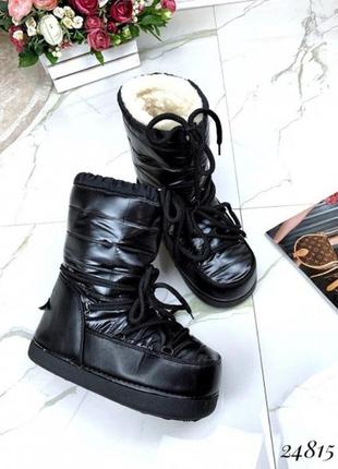 Черные женские ботинки moon boot5 фото