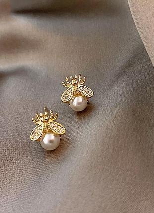 Сережки для дітей "бджілки" маленькі (світліші чим на фото) - розмір 1см, сплав