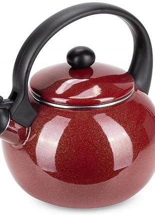Емальований чайник edenberg eb-12609 2,2 л зі свистком red kr-64
