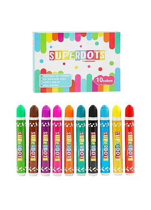 35509 с крапкові маркери 10 кольорів по 60 мл, в коробці