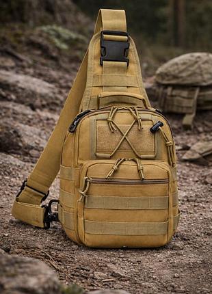Тактична сумка через плече 6л койот матеріал оксфорд