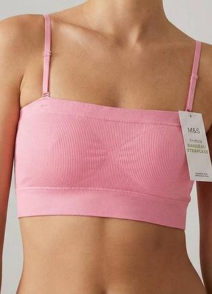 00292 бюстгальтер топ бесшовный, с чашками, со съемными бретелями (бандо)