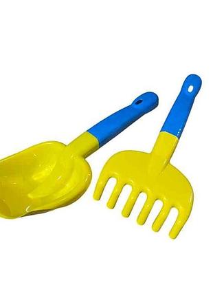 Набір пісочний № 4 лопатка граблі арт.015 жовтий тм bamsic