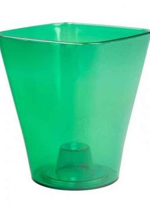 Кашпо 1,5л квадро зелений тм еталон-с