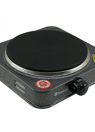 Плита електрична однокомфоркова domotec ms-5811 1500w електроплита.о+