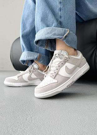 Жіночі кросівки nike sb dunk low white/grey textile