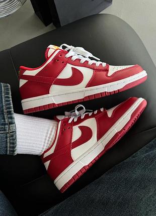 Чоловічі кросівки nike dunk red/white