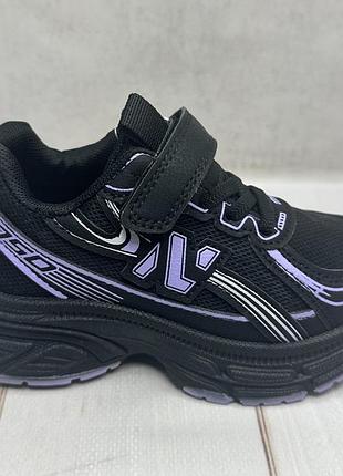 Весняні дитячі кросівки для дівчинки clibee легкі  26-31 чорний