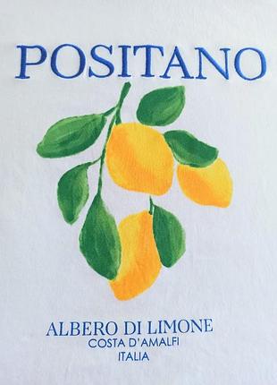 Крутая хлопковая футболка positano с лимонами италия xl р-р