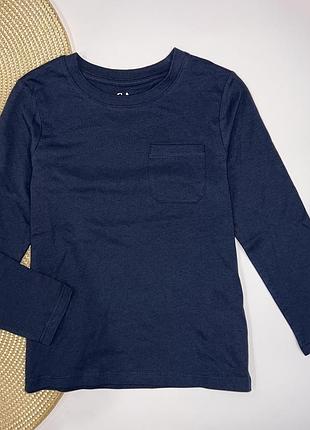 Базовый хлопковый реглан синего цвета с карманчиком. размер: 116