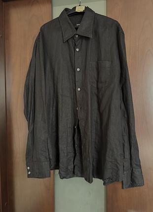 Сорочка льон брендова чорна