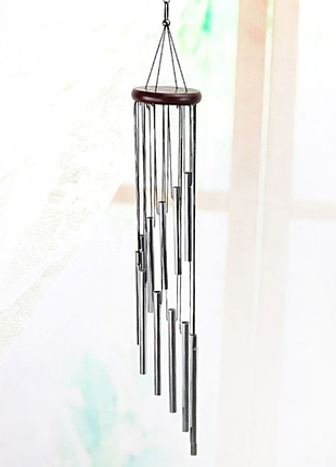 Колокольчик музыка ветра 12 трубочек арт.g-602 серебро