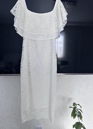Біле мереживне плаття розмір 10