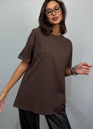 Футболка базовая хлопок, удлиненная