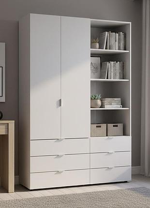 Шкаф для одежды doros гелар белый 2дсп с пеналом 137.5х49.5х203.4 (drs-011911)