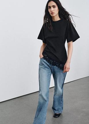 Футболка heavy cotton с кружевом