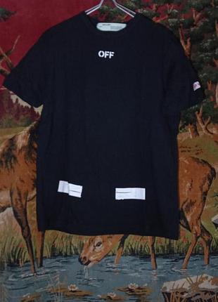 Off white футболка чорна з логотипом, розмір m.