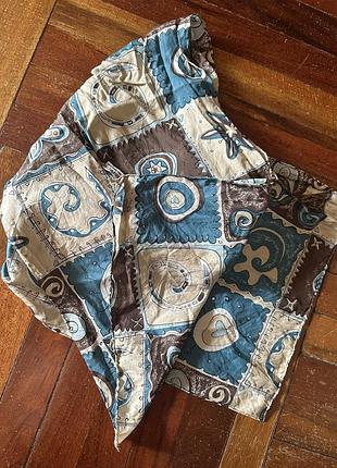 Платок шарф шарфик шелк 100% шелковый натуральный silk разноцветный с принтом