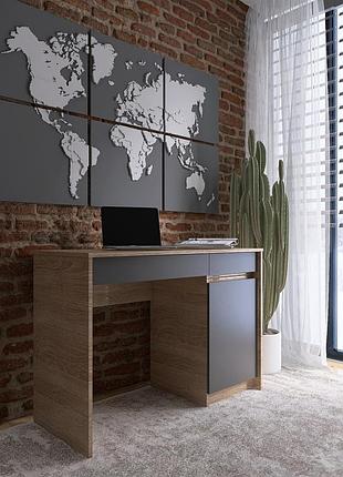 Письмовий стіл із 2 шухлядами та закритою секцією еверест сіті-1100 110,1х50,1х76,6 см дуб сонома/графіт (dtm-071103)