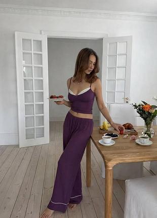 Пижама женская для дома топ + штаны