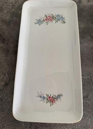 Вінтажна порцелянова прямокутна тарілка bareuther