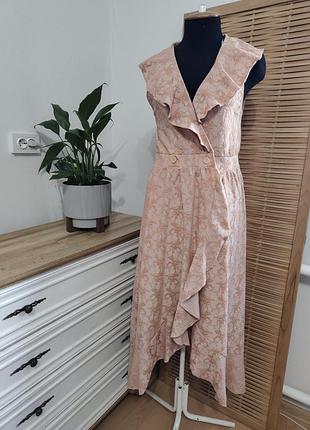 Zara трикотажное платье на запах l