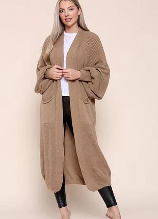 Довгий оверсайз кардиган без застібки №599/30